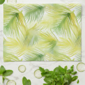 Linge De Cuisine Feuilles d'aquarelle tropicale (Plié)