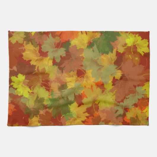 Linge De Cuisine Feuilles d'automne Abstraites (Horizontal)