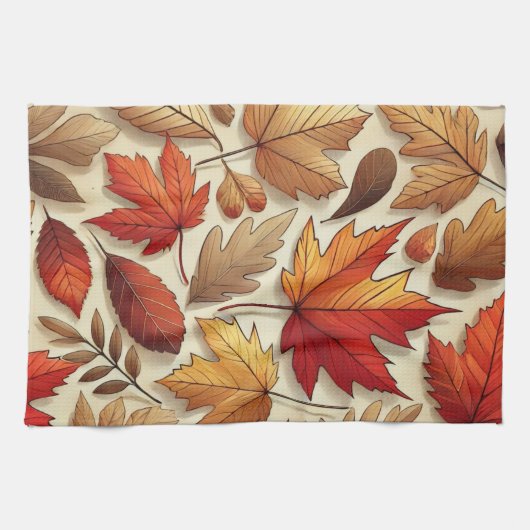 Linge De Cuisine feuilles d'automne classiques (Horizontal)