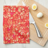 Linge De Cuisine Feuilles d'automne, corail orange (Quart Plié)