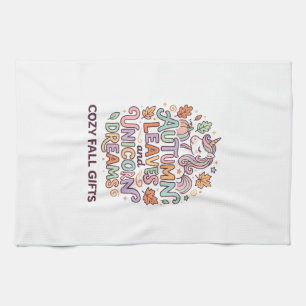 Linge De Cuisine Feuilles d'automne de licorne et rêves de licorne
