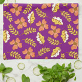 Linge De Cuisine Feuilles d'automne en chute chaude avec fleurs (Plié)