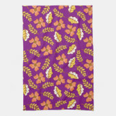 Linge De Cuisine Feuilles d'automne en chute chaude avec fleurs (Vertical)