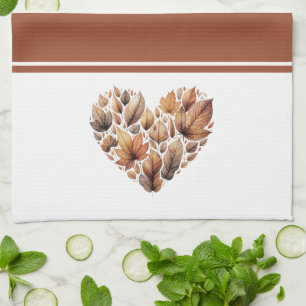 Linge De Cuisine Feuilles d'automne en forme de coeur