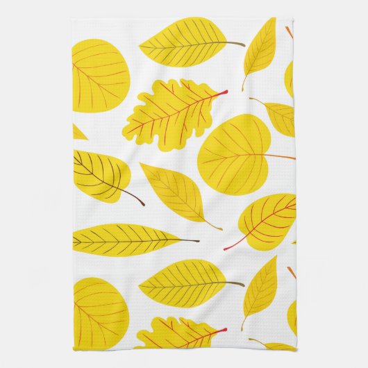 Linge De Cuisine Feuilles d'automne en jaune (Vertical)