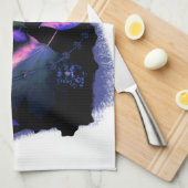 Linge De Cuisine Feuilles d'automne en Néon et Bleu (Quart Plié)