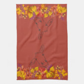 Linge De Cuisine Feuilles d'automne et âne d'encre (Vertical)