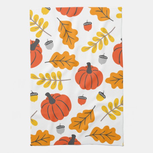 Linge De Cuisine Feuilles d'automne et citrouilles (Vertical)