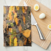 Linge De Cuisine Feuilles d'automne flottantes Abstraites (Quart Plié)