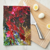 Linge De Cuisine Feuilles d'automne japonais rose rouge (Quart Plié)