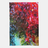 Linge De Cuisine Feuilles d'automne japonais rose rouge (Vertical)