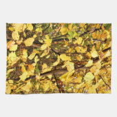 LINGE DE CUISINE FEUILLES D'AUTOMNE JAUNE (Horizontal)