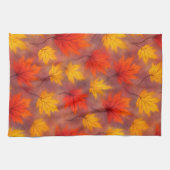 Linge De Cuisine Feuilles d'automne Rustique Aquarelle - Feuillage (Horizontal)