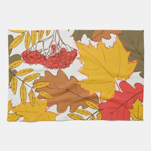 Linge De Cuisine Feuilles d'automne, simple motif transparent (Horizontal)