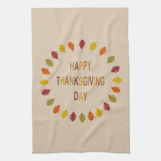 Linge De Cuisine Feuilles de chêne de Thanksgiving (Vertical)
