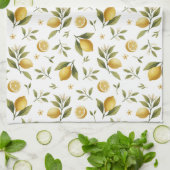 Linge De Cuisine Feuilles de citron - Fleurs (Plié)