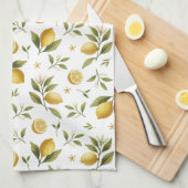 Linge De Cuisine Feuilles de citron - Fleurs (Quart Plié)