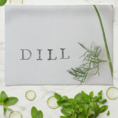 Linge De Cuisine Feuilles de Dill avec mot (Plié)