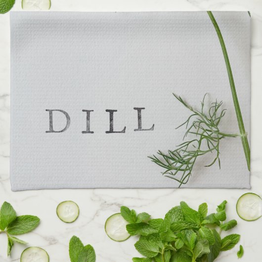 Linge De Cuisine Feuilles de Dill avec mot (Plié)