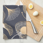 Linge De Cuisine Feuilles de Ginkgo : Élégance florale incomparable (Quart Plié)
