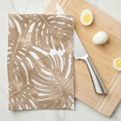 Linge De Cuisine Feuilles de la jungle Brown des Boho tropicaux (Quart Plié)