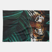 Linge De Cuisine Feuilles de la jungle verte de Tiger (Horizontal)