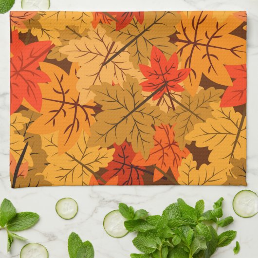 Linge De Cuisine Feuilles de l'érable automne (Plié)