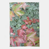 Linge De Cuisine Feuilles de lierre vert rouge automne saison (Vertical)