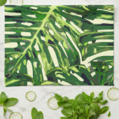 Linge De Cuisine Feuilles de Monstera Tropical (Plié)