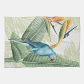 Linge De Cuisine Feuilles De Palme Avec Oiseau Bleu (Horizontal)