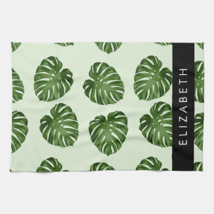 Linge De Cuisine Feuilles de palme, Motif tropical, Votre nom