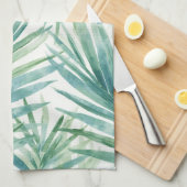 Linge De Cuisine Feuilles de palmier sarcelle (Quart Plié)