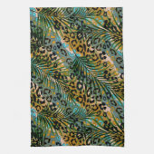 Linge De Cuisine Feuilles de palmiers sur un arrière - plan léopard (Vertical)