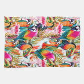 Linge De Cuisine Feuilles de perroquets et palmiers (Horizontal)