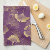 Linge De Cuisine Feuilles de thé vert élégantes botaniques avec ref (Quart Plié)