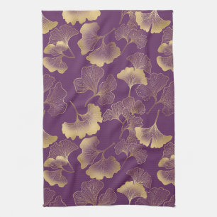 Linge De Cuisine Feuilles de thé vert élégantes botaniques avec ref