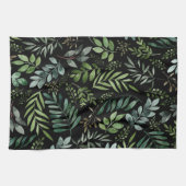 Linge De Cuisine Feuilles de verdure aquarelle (Horizontal)