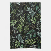 Linge De Cuisine Feuilles de verdure aquarelle  (Vertical)