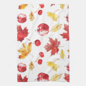 Linge De Cuisine feuilles d'érable aquarelle, cerises, pommes (Vertical)