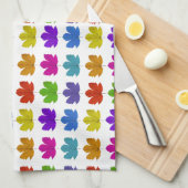 Linge De Cuisine Feuilles d'érable colorés (Quart Plié)