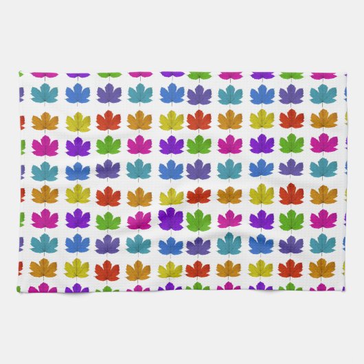 Linge De Cuisine Feuilles d'érable colorés (Horizontal)