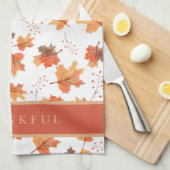 Linge De Cuisine Feuilles d'érable d'automne d'or personnalisés (Quart Plié)