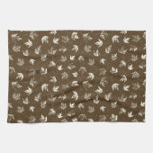 Linge De Cuisine Feuilles d'érable d'automne sur brun - motif sans (Horizontal)