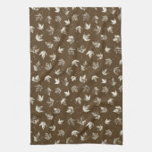 Linge De Cuisine Feuilles d'érable d'automne sur brun - motif sans (Vertical)