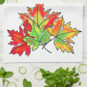 Linge De Cuisine Feuilles d'érable multicolores (Plié)