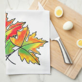 Linge De Cuisine Feuilles d'érable multicolores (Quart Plié)