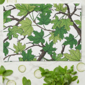 Linge De Cuisine Feuilles d'érable sur fond blanc (Plié)