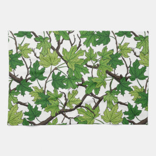 Linge De Cuisine Feuilles d'érable sur fond blanc