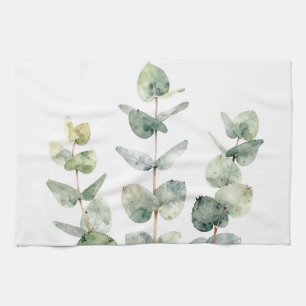 Linge De Cuisine Feuilles d'eucalyptus botanique à l'aquarelle
