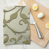 Linge De Cuisine Feuilles d'olive défilantes (Quart Plié)